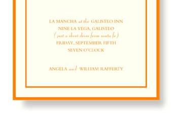 Vera Wang Orange Modern Border Rehearsal Dinner Invitations