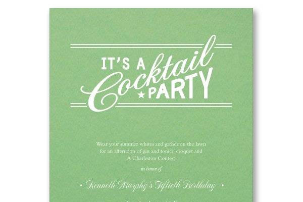 Vera Wang Grass Green Birthday Party Invitations