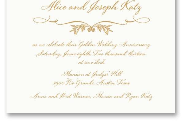 Vera Wang Large Square Oyster White Anniversary Invitation Cards