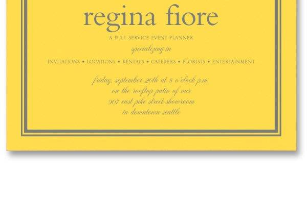 Vera Wang Bordered Lemon Drop Yellow Birthday Party Invitations