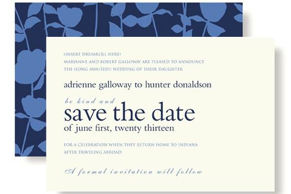 Vera Wang Lapis Poppies Digital Save the Date Cards