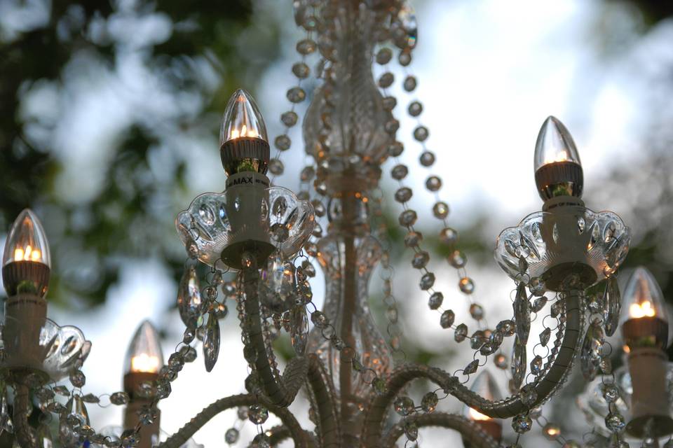 Wireless chandelier closeup