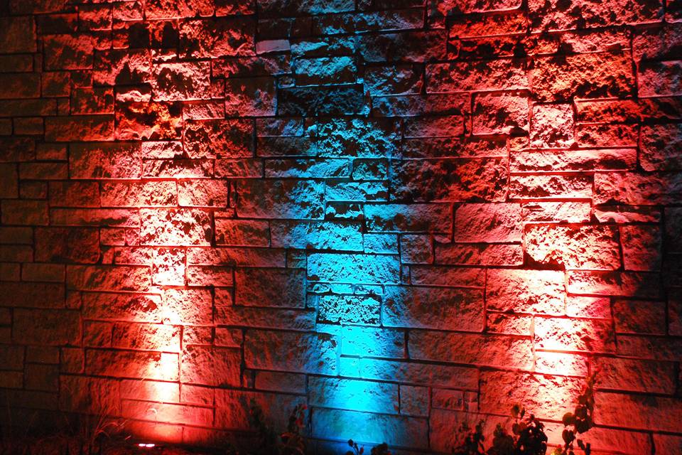 Red and blue uplighting