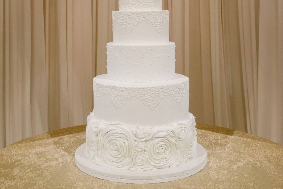 Pin spot on  the wedding cake