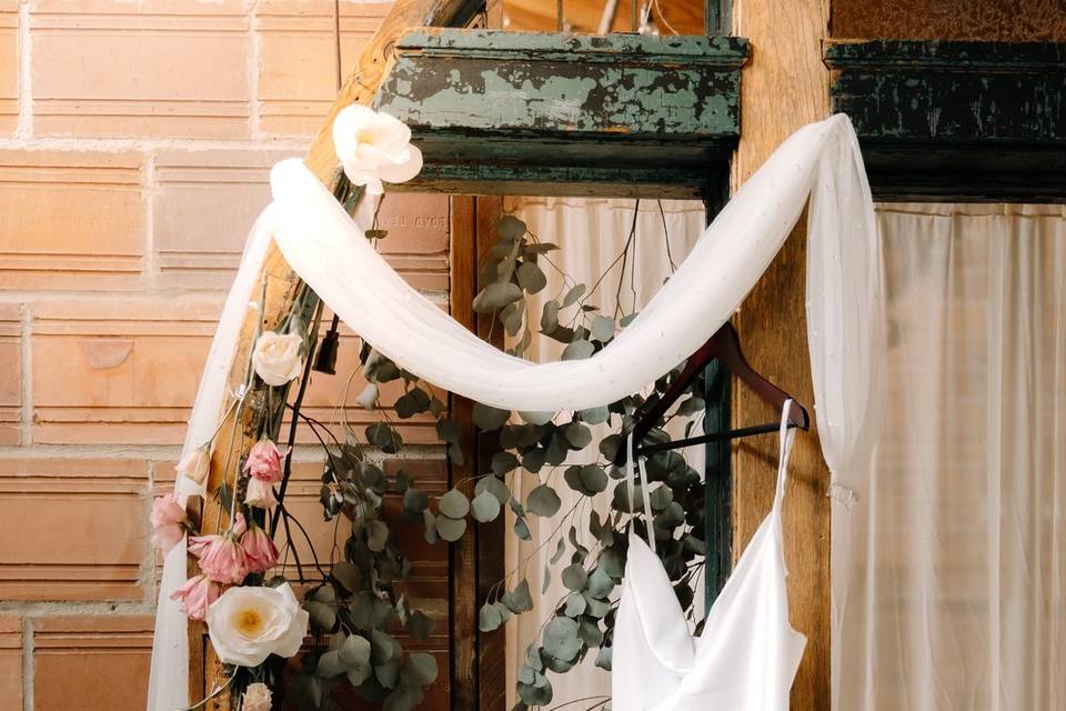 Reception dress detail shot