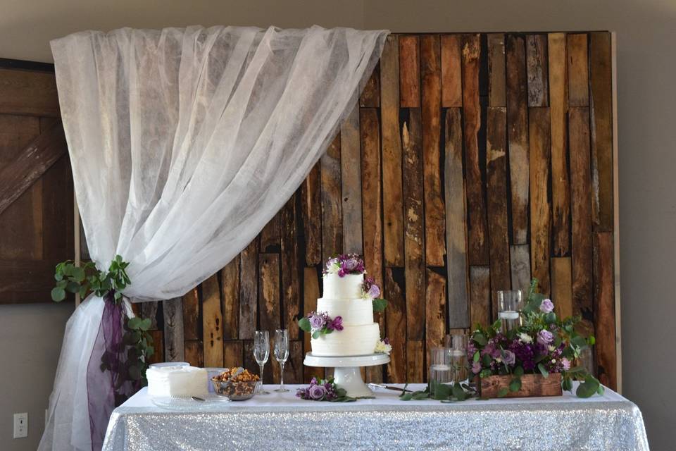 Barn wood backdrops included