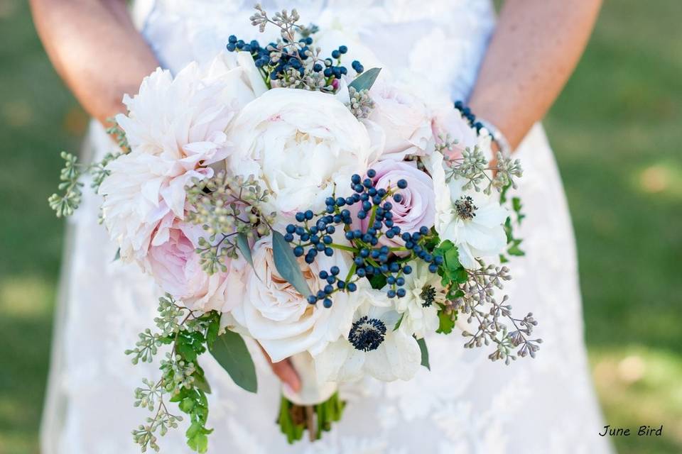 Anemone and viburnum