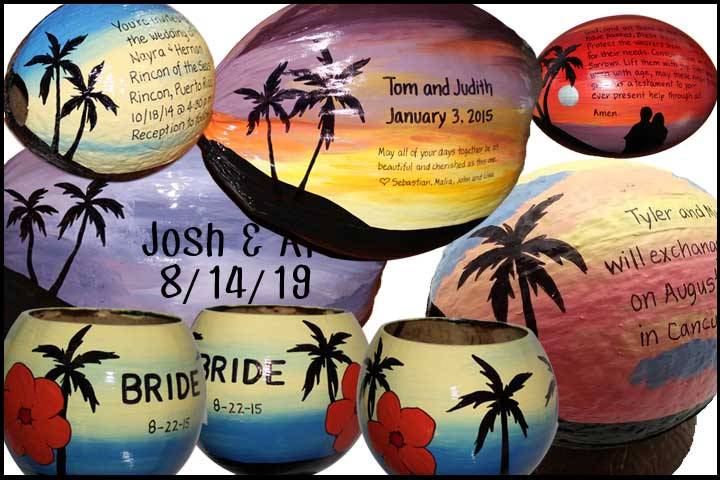 Painted coconuts
