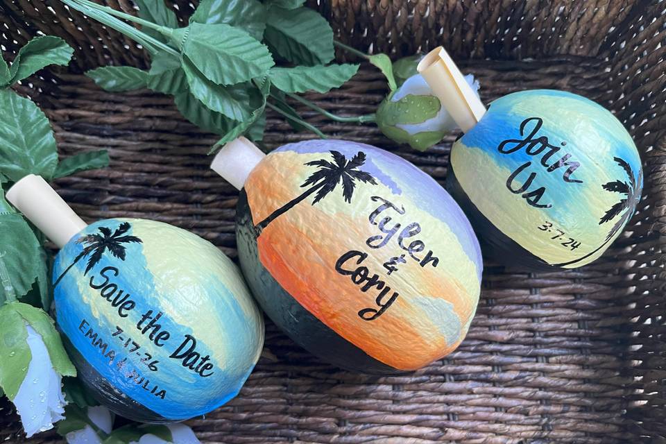 Tropical wedding place cards