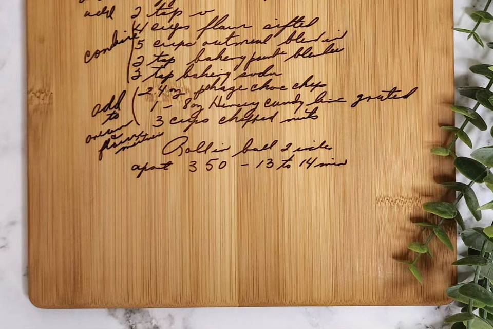Handwritten recipe