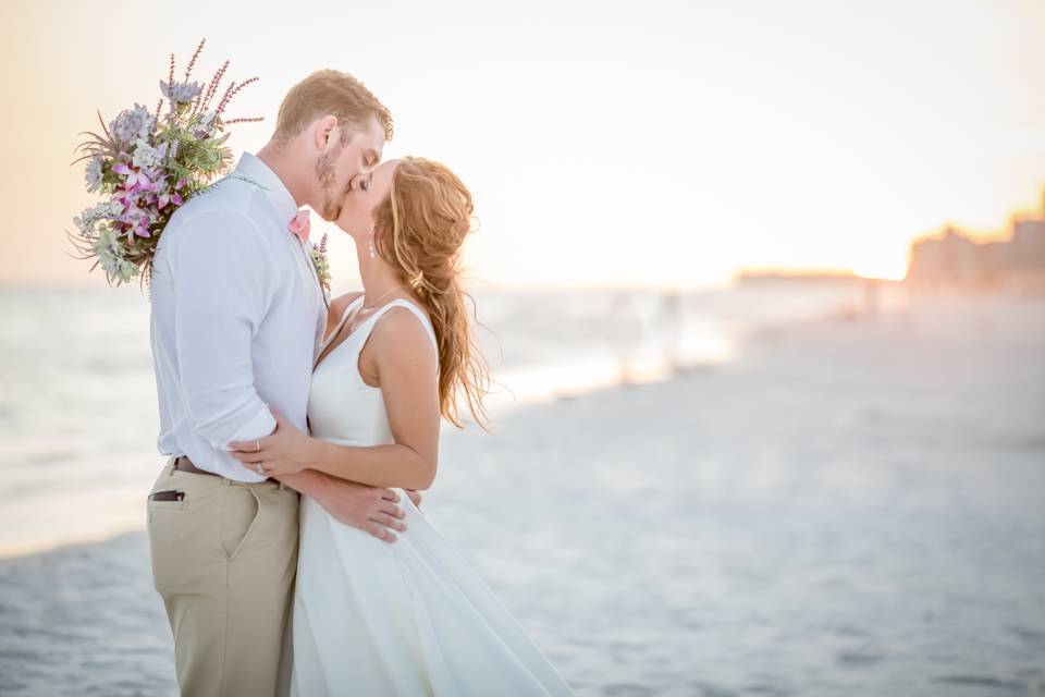 Sunset wedding portraits