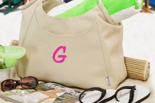 Embroidered Canvas Tote Bag With Initials