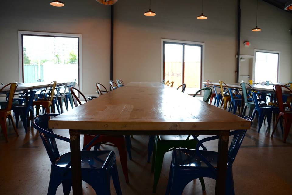 Long table and chairs