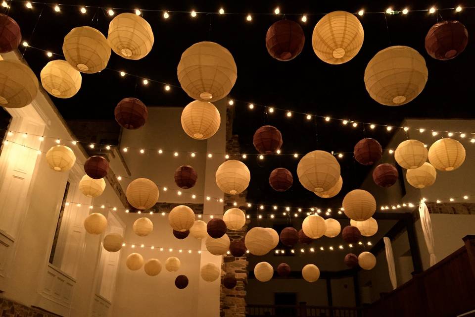 Lanterns and string lights