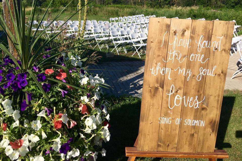 Wedding sign board