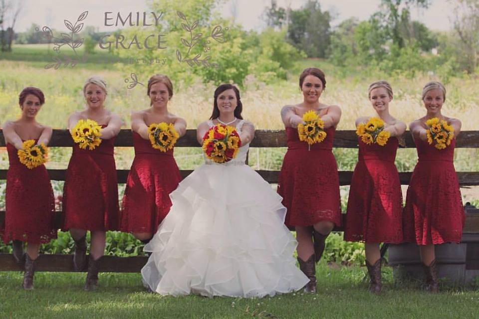 The bride  and the bridesmaid