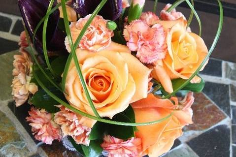 Orange and blush arrangement
