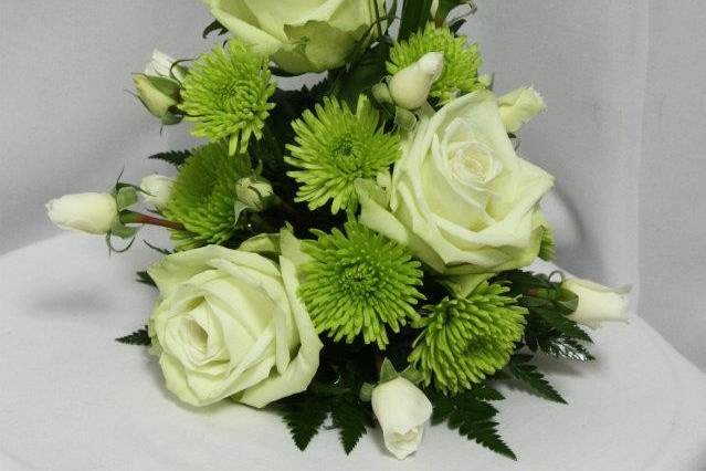 White and green arrangement