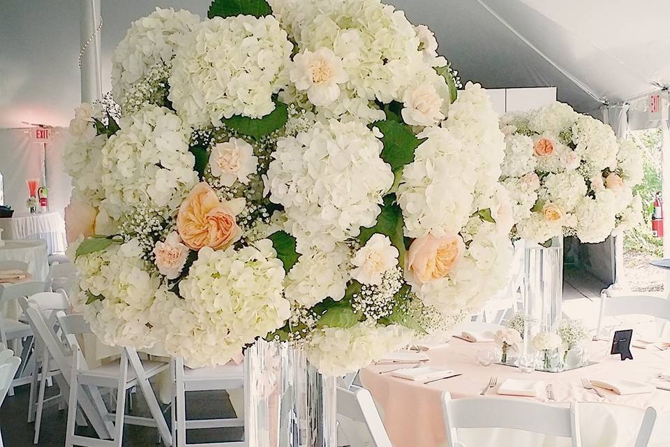 Raised floral centerpiece