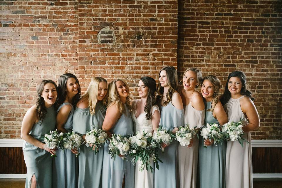 Bride and bridesmaids