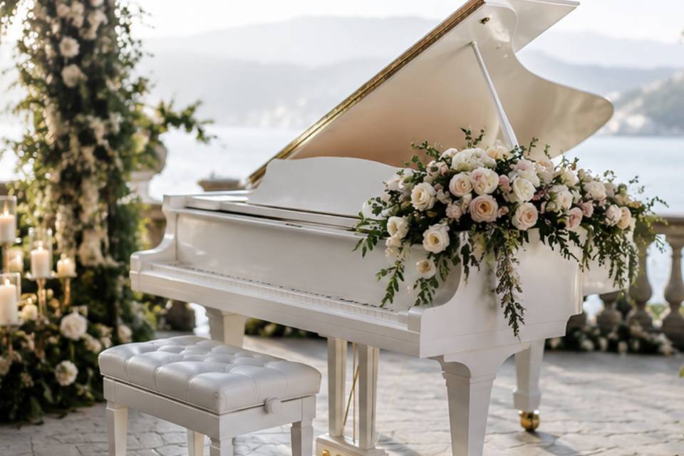 Baby Grand White Piano Rental