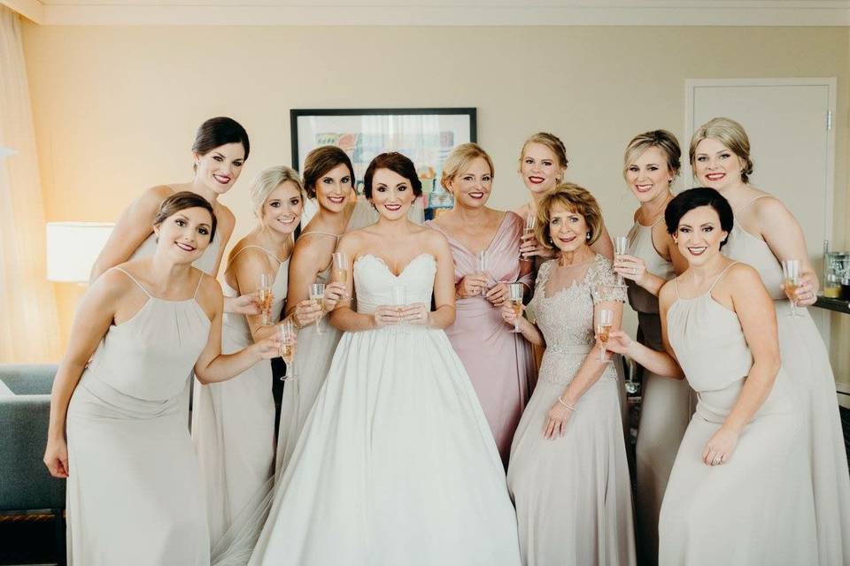 Bride bridesmaids