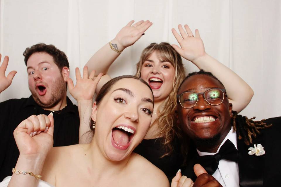 Happy wedding guests