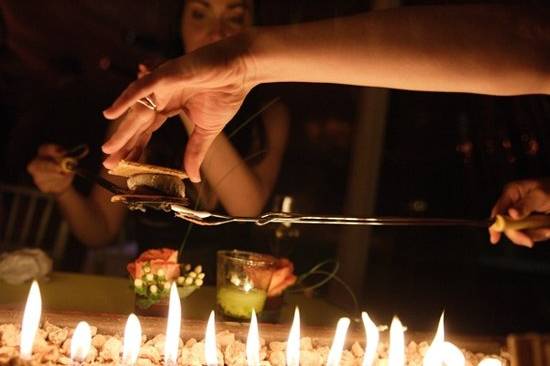 For dessert or a late night snack, guest at this wedding reception had their way with the Smores Bar.