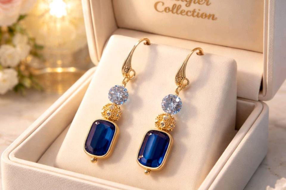 Royal blue glass and gold