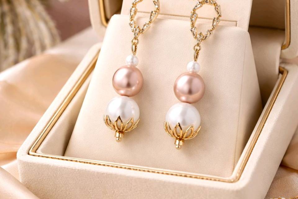 Pearl & pink, oval post
