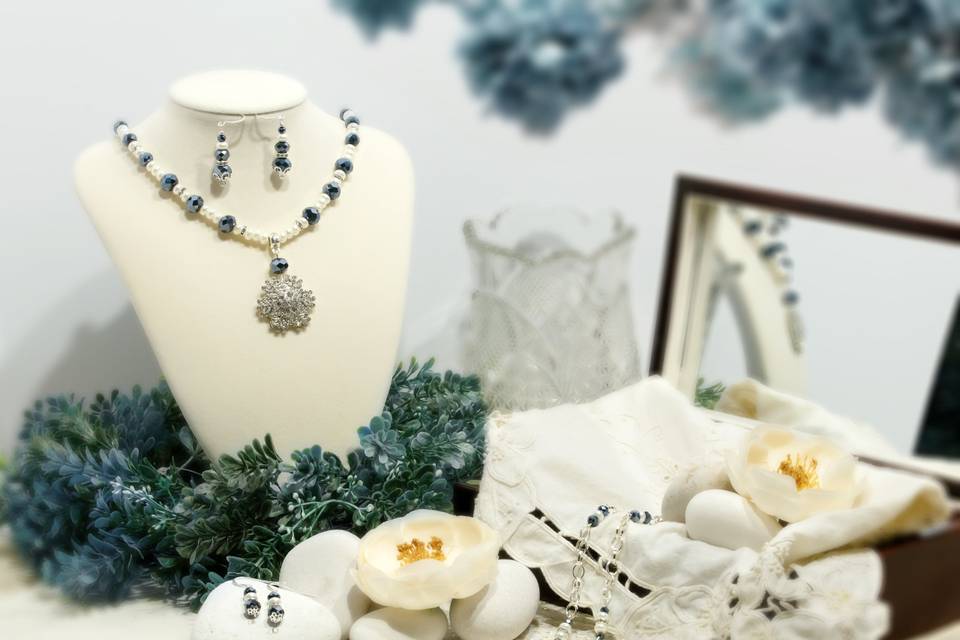 Navy blue and silver pendant