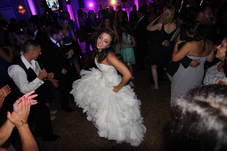 Bride dancing