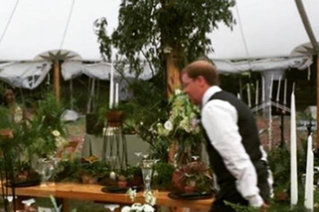 Groom in the dining area