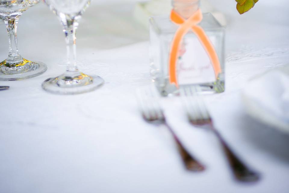 Pretty detail focus on elegant centerpiece