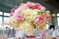 Table setup with centerpiece