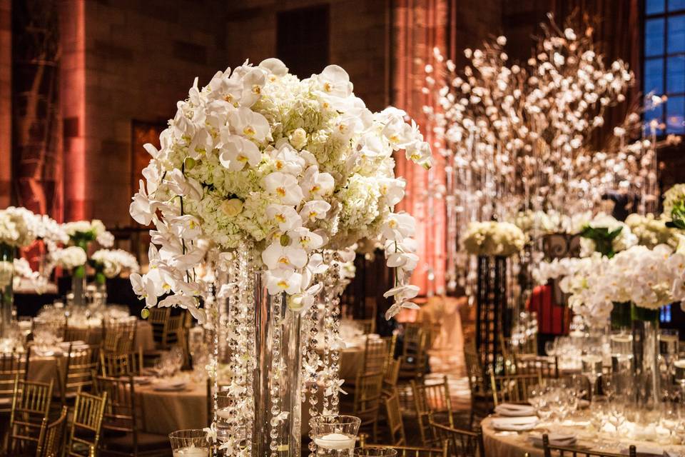 Tall White Centerpieces