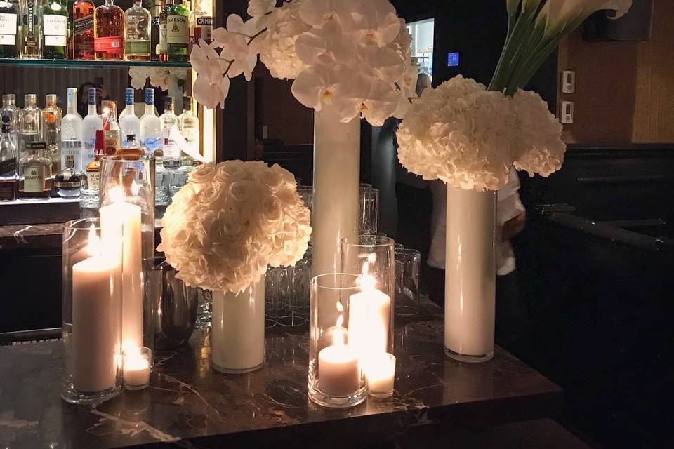 Bar Table Decor with Candles