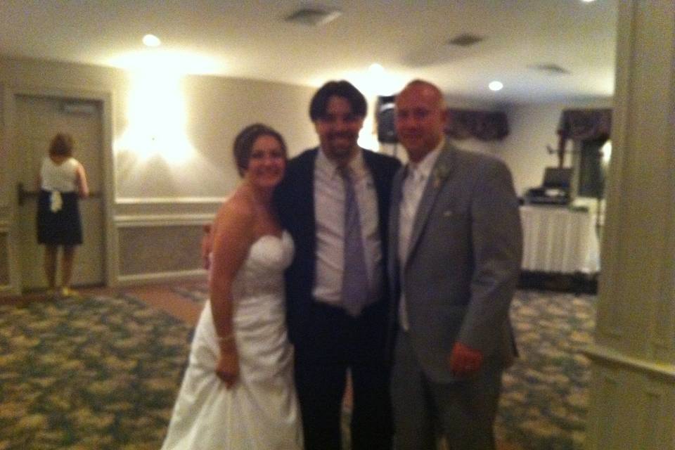 Tricia & Tim with Mike Obara (Married at Leicester Country Club in Leicester, MA)