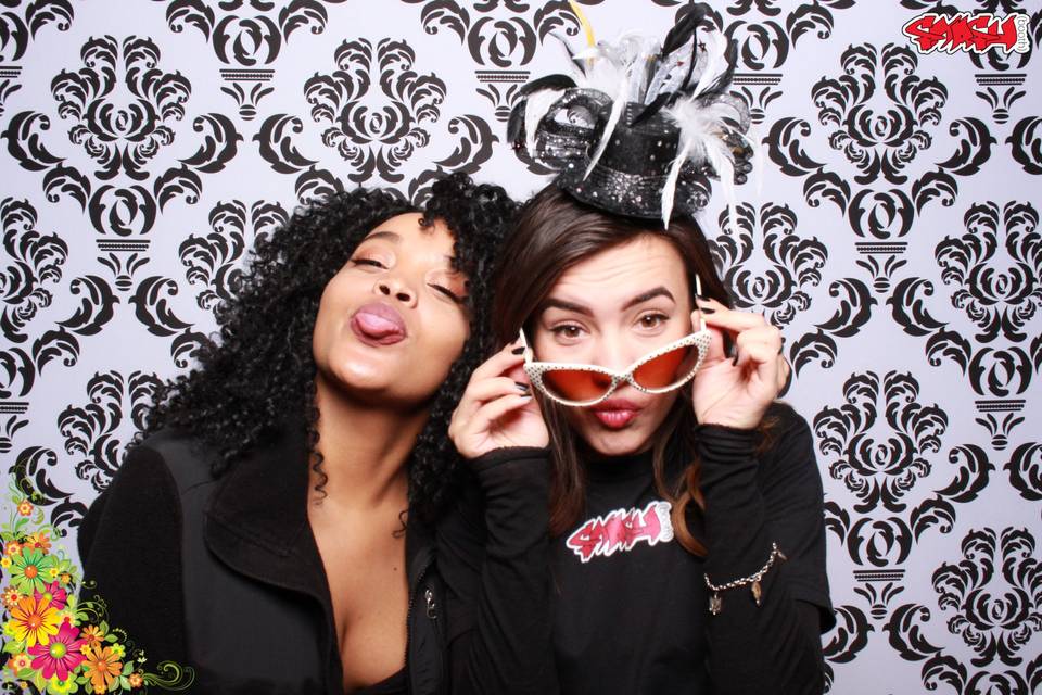 Ladies in the photo booth