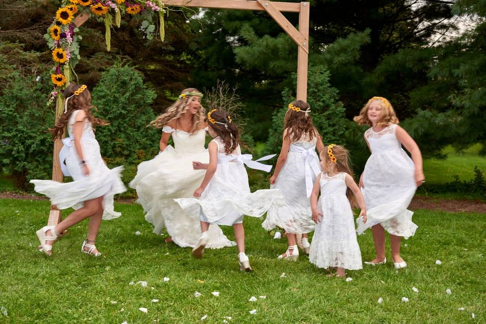 Flower Girls and Bride