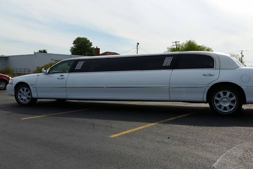 Classic white limousine
