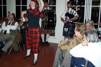 Playing for Highland Dancer