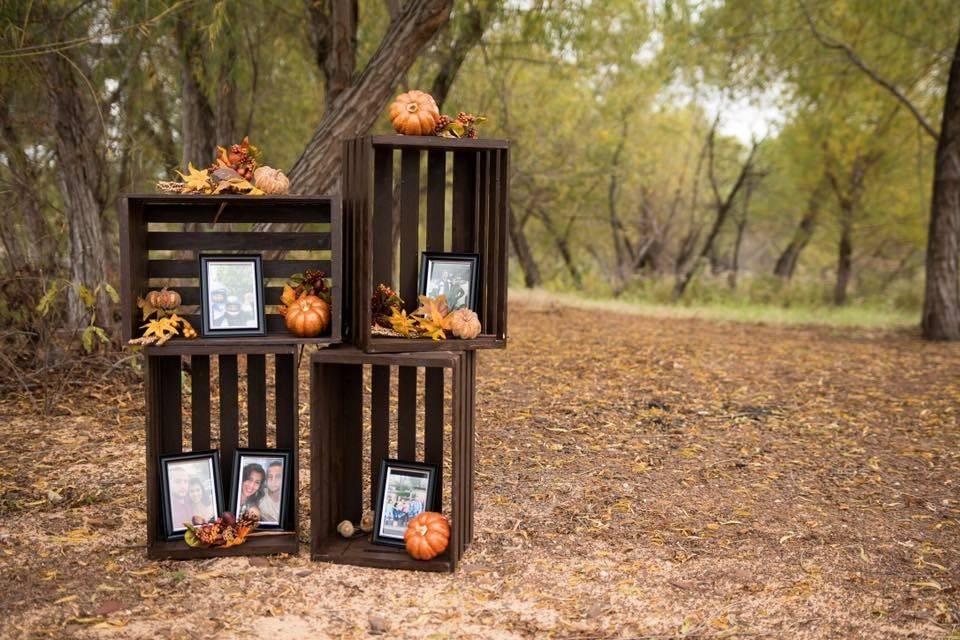 Fall beach wedding set up