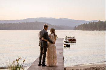 McCall wedding sunset on lake