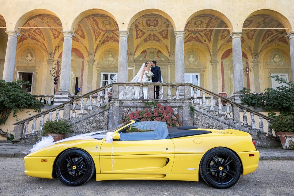 Couple with Ferrari car