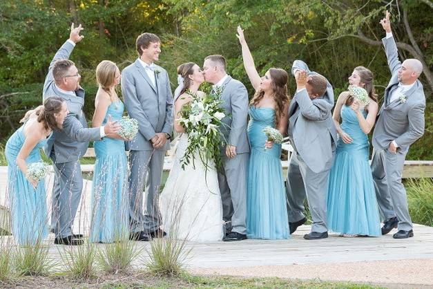 Couple & wedding attendants