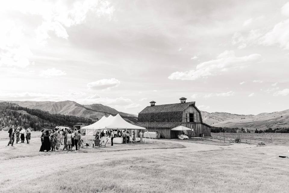 Barn with tent