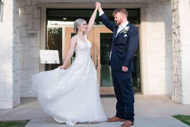 Newlywed embrace