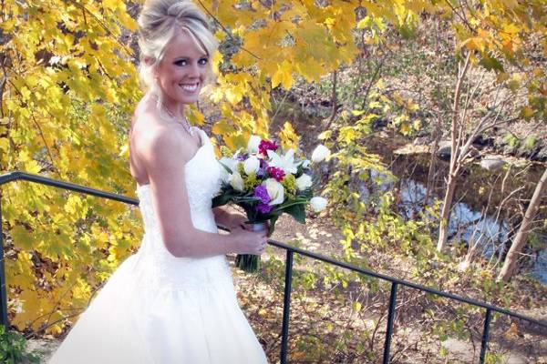 Bride holding her bouquet