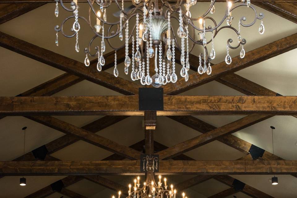 Reception hall overlooking patio